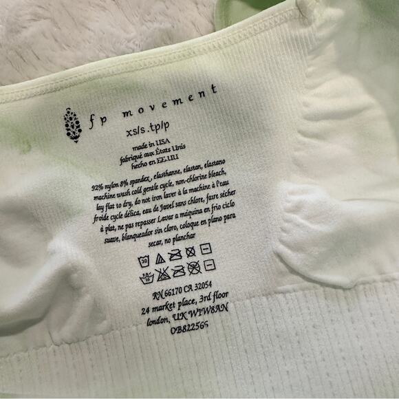 Free People Movement Size XS Green Good Karma Tie Dye Square Bra Yoga Athleteic - Picture 6 of 6
